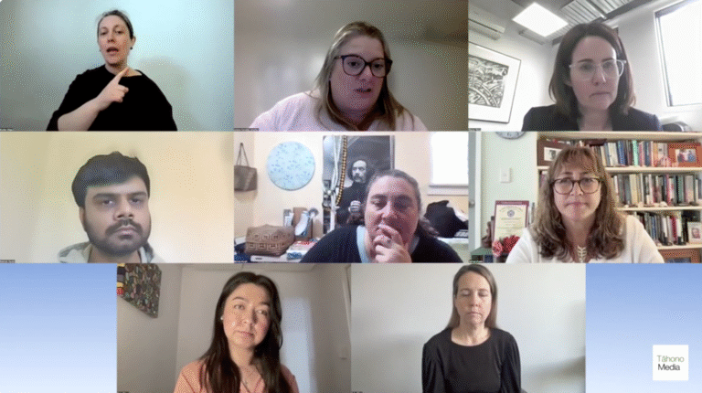 An image of the panellists speaking during the webinar