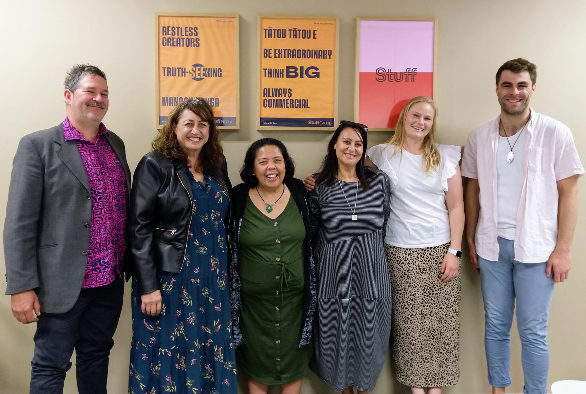 Photo of Tāhono Media posing with Stuff NZ stuff