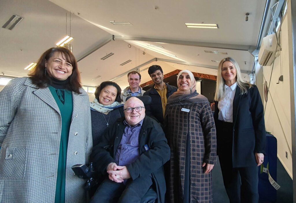 Group photo of Tāhono Media group members at Te Matarau